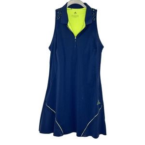 Adidas Women's Sleeveless Collared Blue Neon Dress Size Large